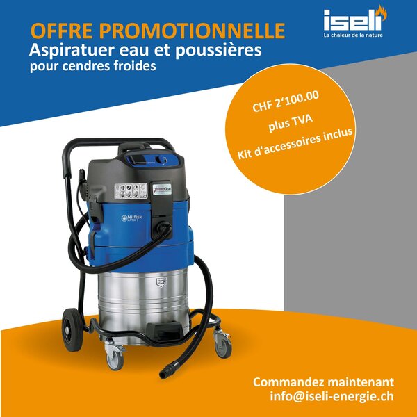 Aspirateur eau/poussière pour cendres froides